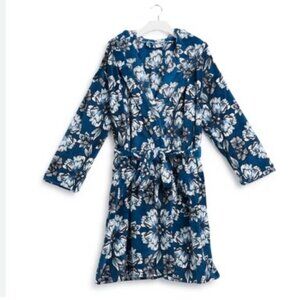 Vera Bradley Fleece Floral Robe Hooded in Dive Floral Medallion size S/M